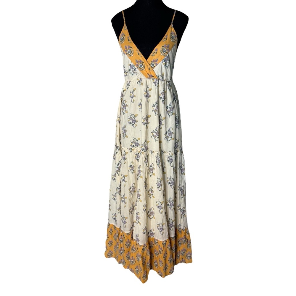PATRONS OF PEACE New Floral Bouquet Sleeveless Maxi Dress Empire Waist Small